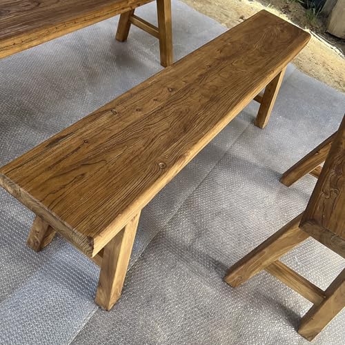 EYUIOPLM Eingangsbank aus Massivholz, Sitzbank for den Esstisch in der Innenküche, Bänke aus Holz am Bettende, for den Flur im Schlafzimmer, Wohnzimmer, Rustikales Braun(80 * 25 * 45cm) von EYUIOPLM