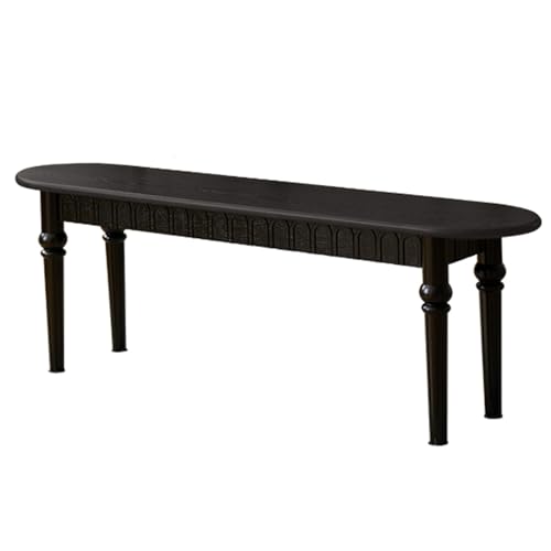 EYUIOPLM Esszimmerbank aus Massivholz for den Innenbereich, Lange Bänke for das Bettende mit abgerundeten Sicherheitsecken, Eingangsbänke for Bauernhaus, Küche, Wohnzimmer(Black,100 * 30 * 43cm) von EYUIOPLM