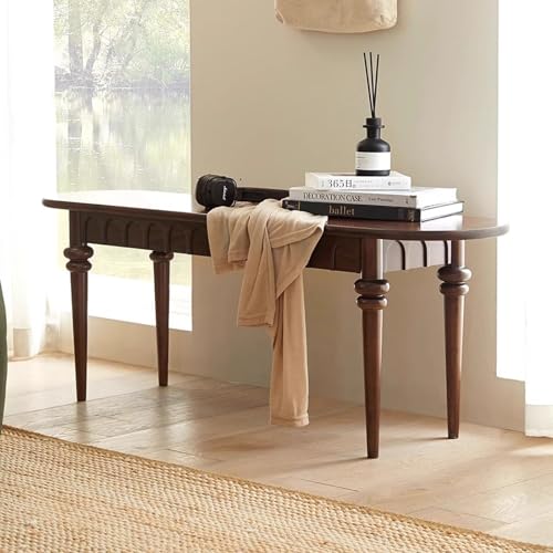 EYUIOPLM Esszimmerbank aus Massivholz for den Innenbereich, Lange Bänke for das Bettende mit abgerundeten Sicherheitsecken, Eingangsbänke for Bauernhaus, Küche, Wohnzimmer(Walnut,180 * 30 * 43cm) von EYUIOPLM