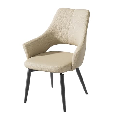 EYUIOPLM Esszimmerstühle 180° drehbarer Esszimmerstuhl, Esszimmerstühle aus Litschi-Leder mit Rückenlehne, Küchenstuhl mit stabilen Metallbeinen, for Wohnzimmer, Schlafzimmer, Restaurant(Gray) von EYUIOPLM