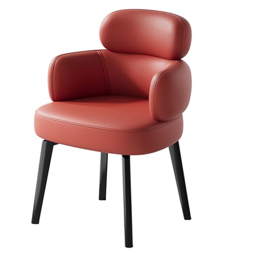 EYUIOPLM Esszimmerstühle 180° drehbarer Esszimmerstuhl, Küchenstuhl aus Litschi-Leder mit Rückenlehne, Schminkstuhl mit stabilen Metallbeinen, for Wohnzimmer, Schlafzimmer, Restaurant(Red) von EYUIOPLM