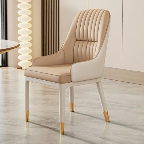 EYUIOPLM Esszimmerstühle Esszimmerstühle aus Leder, mit Metallbeinen, moderner Küchenstuhl for Zuhause, Wohnzimmer, Schlafzimmer, Restaurant, Café(B) von EYUIOPLM