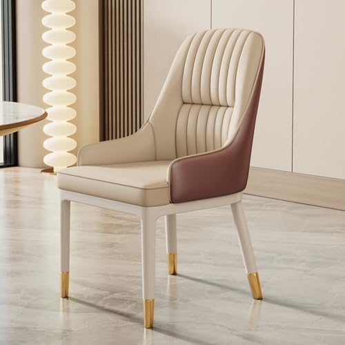 EYUIOPLM Esszimmerstühle Esszimmerstühle aus Leder, mit Metallbeinen, moderner Küchenstuhl for Zuhause, Wohnzimmer, Schlafzimmer, Restaurant, Café(Brown) von EYUIOPLM