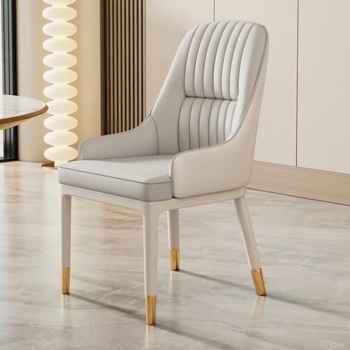 EYUIOPLM Esszimmerstühle Esszimmerstühle aus Leder, mit Metallbeinen, moderner Küchenstuhl for Zuhause, Wohnzimmer, Schlafzimmer, Restaurant, Café(Gray) von EYUIOPLM