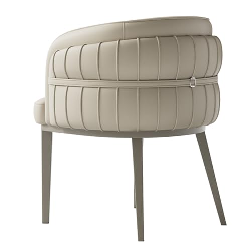 EYUIOPLM Esszimmerstühle Esszimmerstühle aus Leder mit Rückenlehne, Küchenstuhl mit stabilen Metallbeinen, Schminkhocker for Zuhause, Wohnzimmer, Schlafzimmer, Restaurant(Beige Grey) von EYUIOPLM