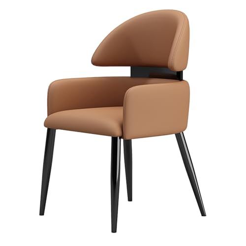 EYUIOPLM Esszimmerstühle Esszimmerstühle aus Leder mit Rückenlehne, Küchenstuhl mit stabilen Metallbeinen, Schminkhocker for Zuhause, Wohnzimmer, Schlafzimmer, Restaurant, Café(Brown) von EYUIOPLM