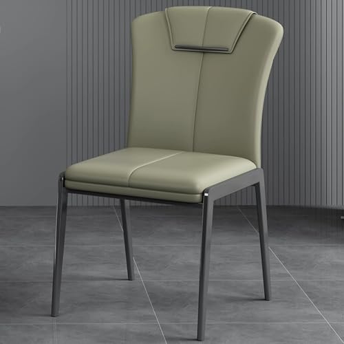 EYUIOPLM Esszimmerstühle Esszimmerstuhl aus Nappaleder, gepolsterte Küchenstühle mit Metallrahmen, Seitenstühle for Zuhause, Wohnzimmer, Schlafzimmer, Restaurant, Café(Green) von EYUIOPLM