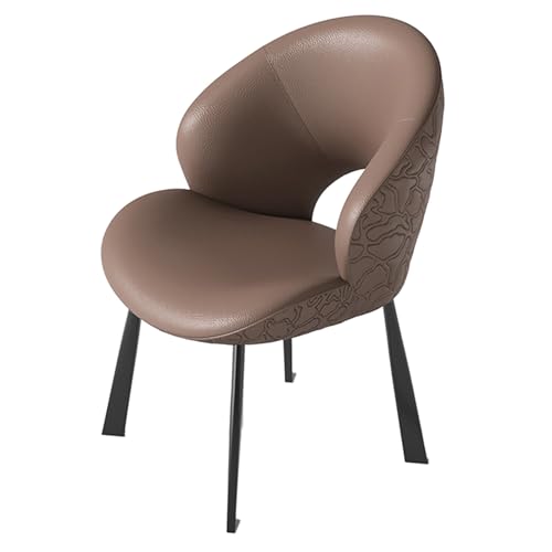 EYUIOPLM Esszimmerstühle Gepolsterte Esszimmerstühle, Küchenstuhl mit Metallbeinen, Beistellstuhl mit Lederakzent, for das Wohnzimmer und Schlafzimmer zu Hause(Coffee Brown) von EYUIOPLM