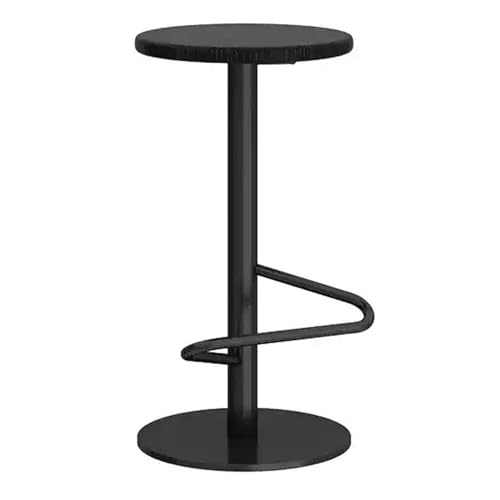 EYUIOPLM Industrieller Barhocker mit Metallbeinen, Massivholz-Kissen-Barhocker in Thekenhöhe,Barstühle für Kücheninsel(Black Black,65cm) von EYUIOPLM