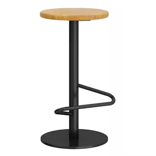 EYUIOPLM Mechanische Barhocker zum Anheben, höhenverstellbarer Drehbarhocker, Moderne Barhocker in Thekenhöhe mit Metallbeinen, für Küche und Esszimmer(Black Wood,65-80cm) von EYUIOPLM