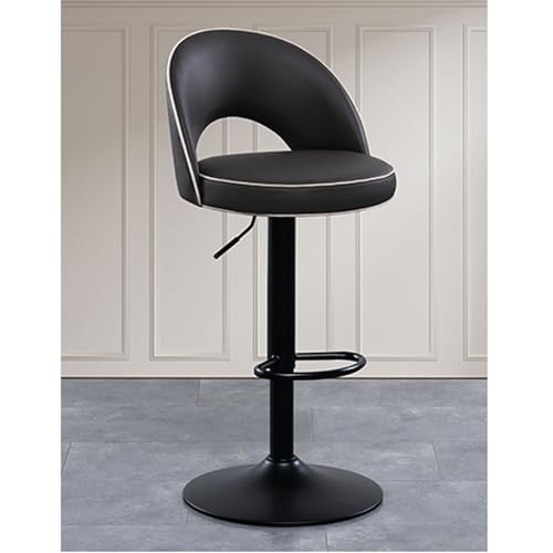 EYUIOPLM Verstellbare, drehbare Barhocker, Barhocker aus PU-Leder in Küchenthekenhöhe, gepolsterte Inselstühle mit Rückenlehne und Fußstütze(Dark Gray,62-82cm) von EYUIOPLM