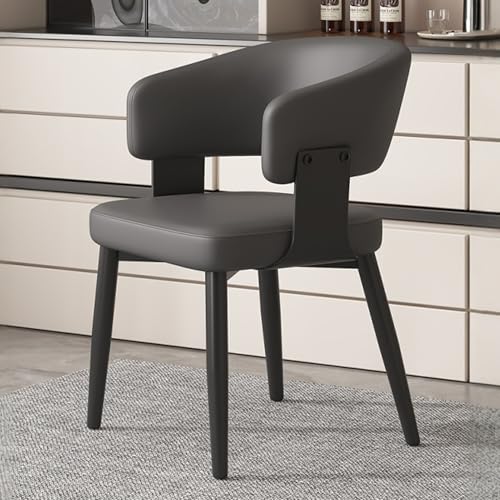 Esszimmerstühle Esszimmerstühle aus Kunstleder, Esszimmer- und Küchenstühle mit bequemer Rückenlehne, Metallrahmen und gepolstertem Kissen for Wohnzimmer, Café, Restaurant(Dark Gray) von EYUIOPLM