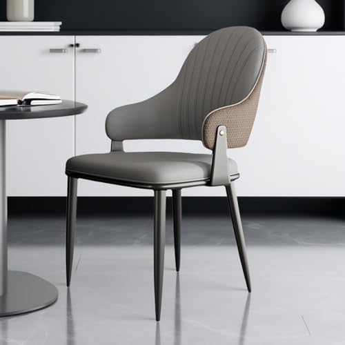 Esszimmerstühle Esszimmerstühle aus Napa-Leder, Esszimmerstuhl mit gepolsterter Sitzfläche, bequemem Kissen und Metallbeinen, Akzent-Beistellstuhl for die Küche, for Wohnzimmer, Restaurants und Konfer von EYUIOPLM