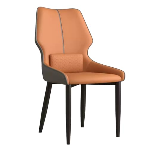 Esszimmerstühle Esszimmerstühle aus PU-Leder, Moderne Beistellstühle for die Küche und das Esszimmer, Akzentstühle mit Metallbeinen, for die Küchenlounge(Orange) von EYUIOPLM