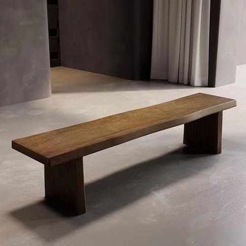 Lange Bank aus Massivholz, rustikale Eingangsbänke im Bauernhausstil for Wohnzimmer, Esszimmer, Flur, Schrankraum, Fußbank for Schlafzimmer(A,140 * 30 * 45cm) von EYUIOPLM