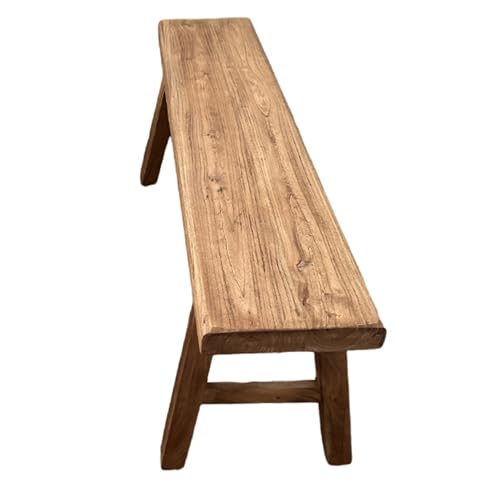 Lange Holzbank, Bauernhaus-Eingangsbank for Wohnküche und Esszimmer, rustikale Eingangsbank, natürliches Massivholz, handgefertigt(50 * 26 * 45cm) von EYUIOPLM