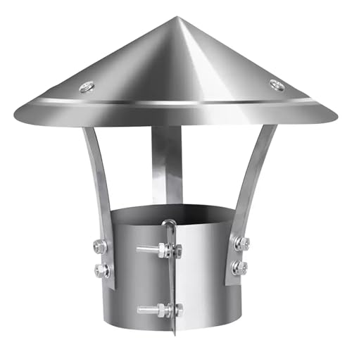 Verstellbare Schornsteinkappe - Kegelförmige Oberseite aus Edelstahl 304, runde Schornsteinkappe, verstärkte runde Regenabdeckung for Lüftungsöffnungen, Rundumschutz(D23cm*40cm/9.06in*15.75in) von EYUIOPLM
