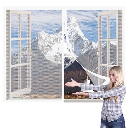 Insektenschutz Fliegengitter Fenster mit Alurahmen 193 x 91 cm Insektenschutz Insektenschutzgitter Terrassentür Ohne Bohren Stärkere Magneten für Fensteren Patio, Weiß Insektenschutz Fliegengitter Fenster mit Alurahmen 193 x 91 cm Insektenschutz Insektenschutzgitter Terrassentür Ohne Bohren Stärkere Magneten für Fensteren Patio, Weiß von EYUQIAO