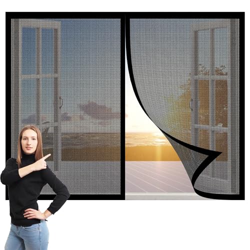 Insektenschutz für Fenster 193 x 91 cm Insektenschutz Atmungsaktiver Masche Fliegengitter Ohne Bohren Total Magnetisch, Automatik-Verschluss für Wohnzimmer Fenster, Schwarz Insektenschutz für Fenster 193 x 91 cm Insektenschutz Atmungsaktiver Masche Fliegengitter Ohne Bohren Total Magnetisch, Automatik-Verschluss für Wohnzimmer Fenster, Schwarz von EYUQIAO