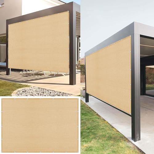 Sonnensegel Atmungsaktiv Rechteckig mit Ösen 360 x 480 cm Rechteckig Atmungsaktiv 98% UV Schutz Sonnenschutz Windschutz inkl Befestigungsseile für Terrasse Garten, Sandgelb Sonnensegel Atmungsaktiv Rechteckig mit Ösen 360 x 480 cm Rechteckig Atmungsaktiv 98% UV Schutz Sonnenschutz Windschutz inkl Befestigungsseile für Terrasse Garten, Sandgelb von EYUQIAO