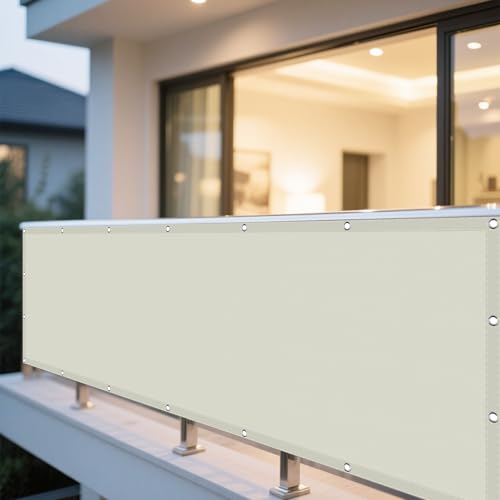 Sonnensegel Balkon 164 x 235 cm Rechteckig Wasserdicht Sonnenschutz Windschutz Markise Balkon Ohne Bohren mit Ösen Ohne Bohren mit Seil für Garten Camping, Beige Sonnensegel Balkon 164 x 235 cm Rechteckig Wasserdicht Sonnenschutz Windschutz Markise Balkon Ohne Bohren mit Ösen Ohne Bohren mit Seil für Garten Camping, Beige von EYUQIAO