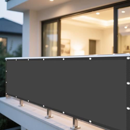 Sonnensegel Balkon 184 x 325 cm Rechteckig Wasserdicht Sonnenschutz Windschutz Markise Balkon Ohne Bohren mit Ösen Ohne Bohren mit Seil für Garten Camping, Dunkelgrau Sonnensegel Balkon 184 x 325 cm Rechteckig Wasserdicht Sonnenschutz Windschutz Markise Balkon Ohne Bohren mit Ösen Ohne Bohren mit Seil für Garten Camping, Dunkelgrau von EYUQIAO