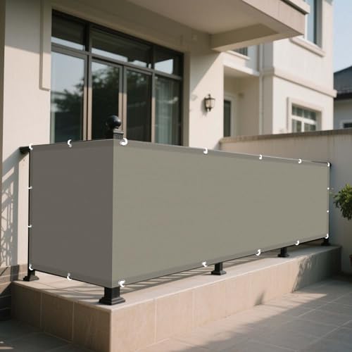 Sonnensegel Wasserdicht Nach Maß 200 x 450 cm Rechteckig Wasserdicht 98% UV Schutz Sonnentuch Schattensegel inkl Befestigungsseile für Balkon Camping Terrasse Pergola, Khaki von EYUQIAO