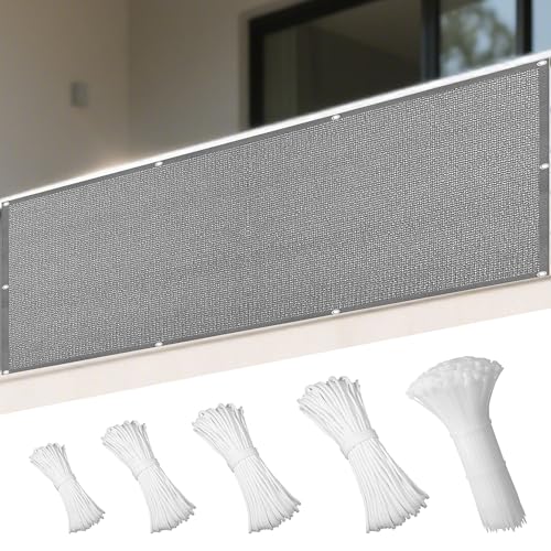Sonnensegel mit Ösen Nach Maß 145 x 380 cm Rechteckig Atmungsaktiv 98% UV Schutz Segeltuch Ohne Bohren mit Ösen Segeltuch für Terrasse Balkon, Hellgrau Sonnensegel mit Ösen Nach Maß 145 x 380 cm Rechteckig Atmungsaktiv 98% UV Schutz Segeltuch Ohne Bohren mit Ösen Segeltuch für Terrasse Balkon, Hellgrau von EYUQIAO