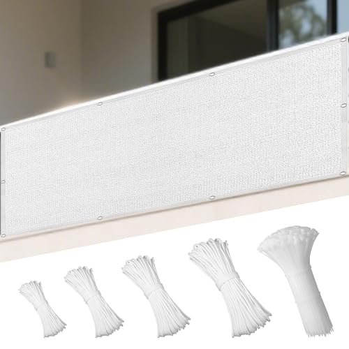 Sonnensegel mit Ösen Nach Maß 265 x 410 cm Rechteckig Atmungsaktiv 98% UV Schutz Segeltuch Ohne Bohren mit Ösen Segeltuch für Terrasse Balkon, Weiß Sonnensegel mit Ösen Nach Maß 265 x 410 cm Rechteckig Atmungsaktiv 98% UV Schutz Segeltuch Ohne Bohren mit Ösen Segeltuch für Terrasse Balkon, Weiß von EYUQIAO