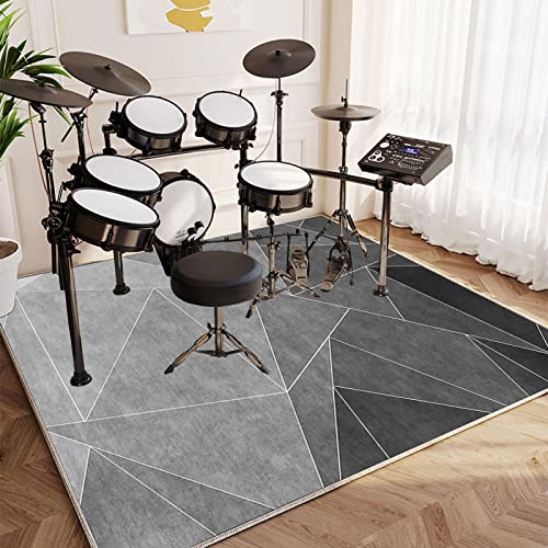 Drum-Teppich Schlagzeugteppich Schallschutz Teppich Schallschutzmatte rutschfeste Trommelmatte für E Drum Schlagzeug Elektronisch Snare Teppich Snare Drum Rug Schalldicht Teppiche 140 x 120 cm von EYZO