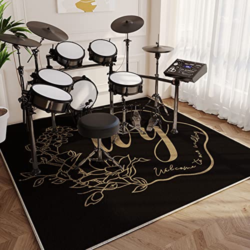EYZO Drum Teppich Schlagzeug Teppich Schlagzeugteppich Schallschutz Teppich Schallschutzmatte Drum Rug Drum Matte Drumteppich - 2022 Deluxe-Trommelteppich - 120 x 80 cm von EYZO