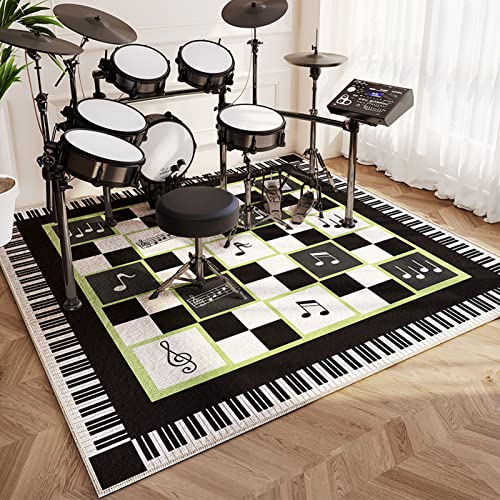 EYZO Drum Teppich Schlagzeug Teppich Schlagzeugteppich Schallschutz Teppich Schallschutzmatte Drum Rug Drum Matte Drumteppich - 2022 Upgrade-Version - 160CM*120CM von EYZO