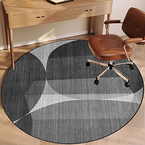 EYZO Schreibtischstuhl Unterlage Bodenschutzmatte Gaming Bürostuhl Stuhlmatten Teppich Stuhlunterlage für Parkett Chairmat Stoffmatte für Stühle Dekoriere Büro Wohnzimmer Schlafzimmer Runde 90 cm von EYZO