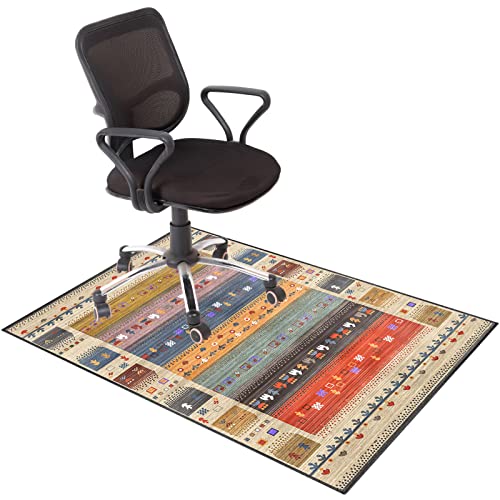 EYZO Teppich Schreibtischstuhl Unterlage Gaming Teppich für Stuhl Bodenmatte für Computerstühle Bodenschutzmatte Gaming Bürostuhl Stuhlmatten Teppich Stuhlunterlage Chairmat Stoffmatte 80 × 120 cm von EYZO