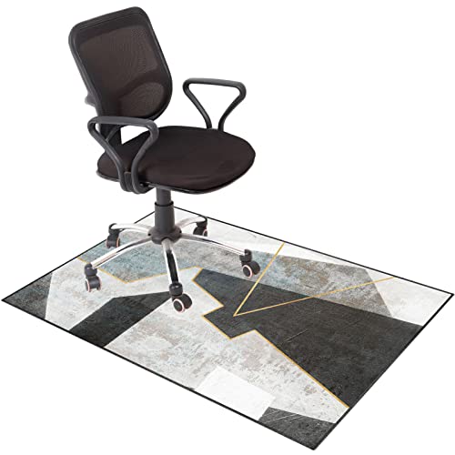 EYZO Teppich Schreibtischstuhl Unterlage Gaming Teppich für Stuhl Bodenmatte für Computerstühle Bodenschutzmatte Gaming Bürostuhl Stuhlmatten Teppich Stuhlunterlage Chairmat Stoffmatte 80 × 120 cm von EYZO