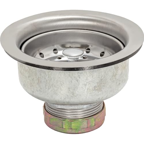 EZ Flo 30017 Edelstahl-Ersatz-Küchensieb für Küchenspüle, Standardschaft, Doppeltasse, 4.4 x 3.4 x 4.6 von EZ-FLO