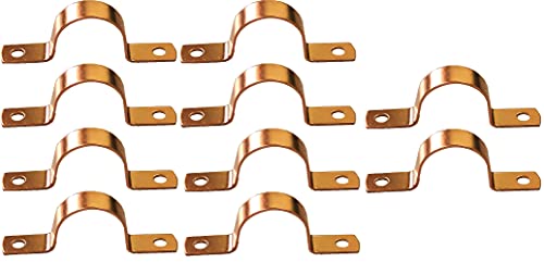 EZ-FLUID Klempnerarbeiten (10 Stück) 2,5 cm echte Kupferrohrschelle mit zwei Löchern, aus echtem Kupfer, LF-Druckrohrverschraubung für Wohn- und Gewerbe EZ-FLUID Klempnerarbeiten (10 Stück) 2,5 cm echte Kupferrohrschelle mit zwei Löchern, aus echtem Kupfer, LF-Druckrohrverschraubung für Wohn- und Gewerbe von EZ-FLUID