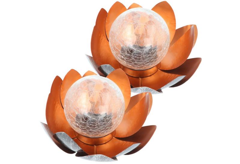 EZ SOLAR LED Taschenlampe Bezauberndes Solar Lotusblüten Duett, Lotusblume Solar LED Gartenlich von EZ SOLAR