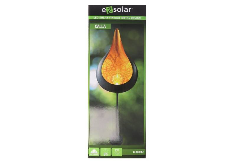 EZ SOLAR LED Taschenlampe Solar LED Gartenleuchte Vintage CALLA mit orangenem LED Licht von EZ SOLAR