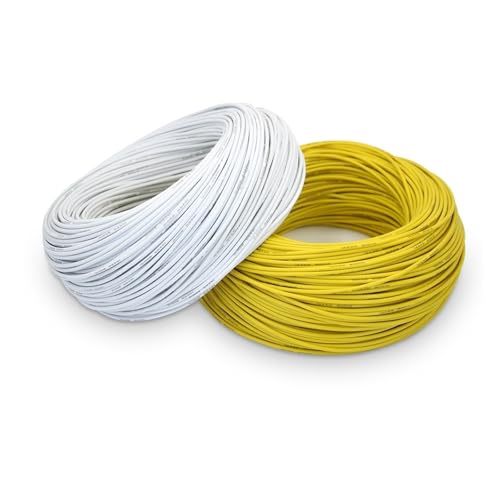 EZAGBPJK 10 Meter langes Silikonkabel perfection(White Yellow,11 AWG) von EZAGBPJK
