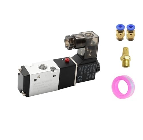 EZAGBPJK 3-Wege-2-Positionen-pneumatisches Steuerventil Magnetventile 3V110-06 3V210-08 3V310-10 4V410-15 DC 12V 24V AC perfection(3V110-06 PC6-01,AC220) von EZAGBPJK