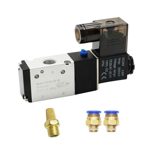 EZAGBPJK 3-Wege-Anschluss 2 Position 3V210-08 Pneumatisches Luftmagnetventil Elektrische Steuerung Gasmagnetventil DC12V DC24V perfection(PC 12mm Fittings,AC110) von EZAGBPJK