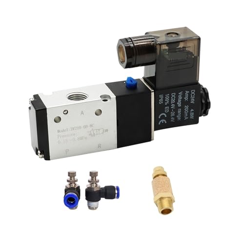 EZAGBPJK 3-Wege-Anschluss 2 Position 3V210-08 Pneumatisches Luftmagnetventil Elektrische Steuerung Gasmagnetventil DC12V DC24V perfection(SL 8mm Adjust,AC110) von EZAGBPJK