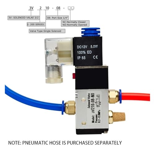 EZAGBPJK 3V210-08 Pneumatisches elektrisches Magnetventil 3-Wege-2-Positions-Steuerung Luft-Gas-Magnetventil Spulenschlaucharmaturen perfection(3V210 08 DC24V,10mm fittings) von EZAGBPJK