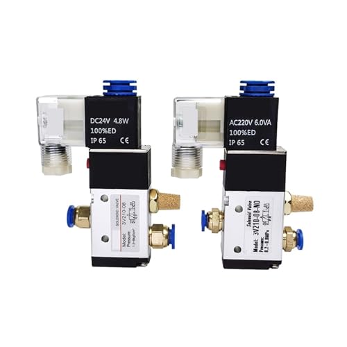 EZAGBPJK 3V210-08 Pneumatisches elektrisches Magnetventil 3-Wege-2-Positions-Steuerung Luft-Gas-Magnetventilspule Volt-Armaturen perfection(3V210 08 NO DC12V,4mm fittings) von EZAGBPJK
