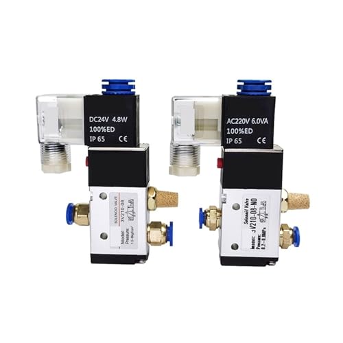 EZAGBPJK 3V210-08 Pneumatisches elektrisches Magnetventil 3-Wege-2-Positions-Steuerung Luft-Gas-Magnetventilspule Volt-Armaturen perfection(3V210 08 NO DC24V,4mm fittings) von EZAGBPJK