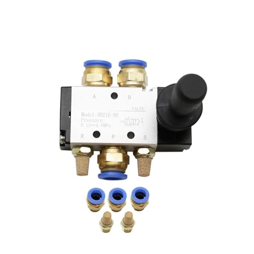 EZAGBPJK 4H210-08 5/2-Wege-Handhebel-gesteuertes pneumatisches Handventil mit Schalldämpfer perfection(4H210-08 w PC12-02) von EZAGBPJK