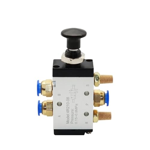 EZAGBPJK 4R210-08 3R210-08 Manuelles Ventil 2-Wege 5-Position Push- und Pull-Pneumatikschalter des Wegeventils 4R310-10 perfection(4R210-08,With 10mm Fitting) von EZAGBPJK