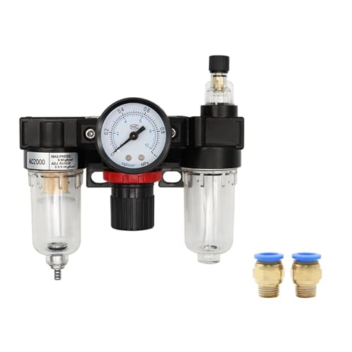 EZAGBPJK AC2000-02 1/4 "Druckregler Manometer Luftkompressor Filter Öl Feuchtigkeit Separator for Wasserfilter Entfeuchten perfection(PC 12mm Fitting) von EZAGBPJK