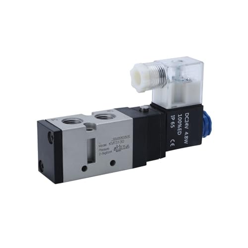 EZAGBPJK Magnetventil Doppelkopf Doppelsteuerung 5-Wege 2-Position Power Down Hold Pneumatisches Wegeventil perfection(Wire type,DC24V) von EZAGBPJK